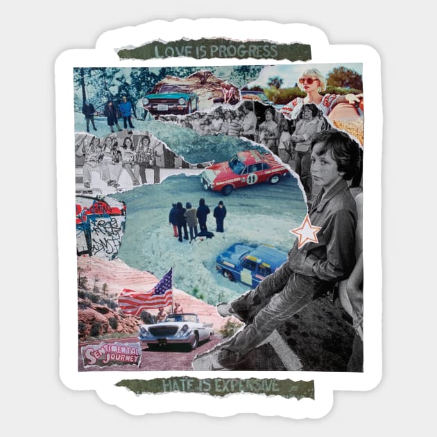 Sentimental Journey - Vintage American Dream Collage Sticker by EVANARTT